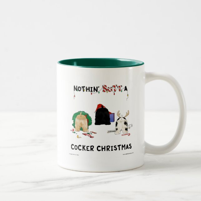 Caneca De Café Em Dois Tons Nada termina um Natal do Cocker (Direita)