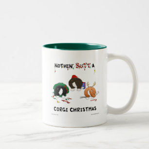 Caneca De Café Em Dois Tons Nada termina um Natal do Corgi
