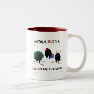 Caneca De Café Em Dois Tons Nada termina um Natal do Schipperke