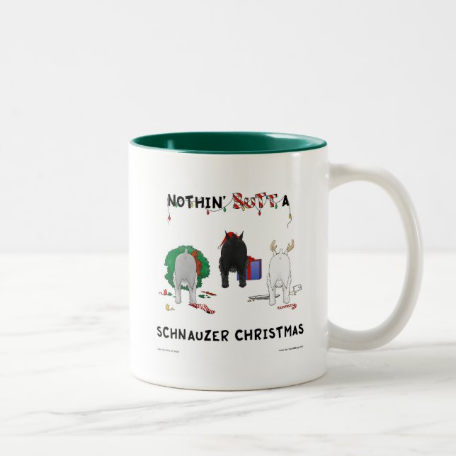 Caneca De Café Em Dois Tons Nada termina um Natal do Schnauzer (Direita)