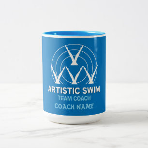 Caneca De Café Em Dois Tons Nadação Sincronizada Artística