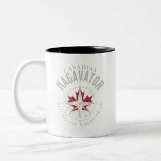 Caneca De Café Em Dois Tons Nagavator canadense dizendo para onde ir