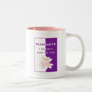 Caneca De Café Em Dois Tons Namaste - arco-te humildemente (roxo)