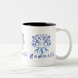 Caneca De Café Em Dois Tons Namaste Mug - Design de Yoga minimalista pacífica