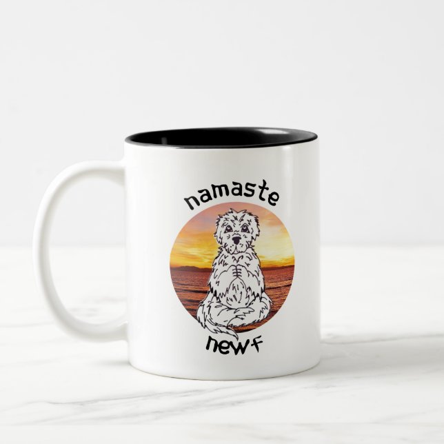 Caneca De Café Em Dois Tons Namaste' Newf (Esquerda)