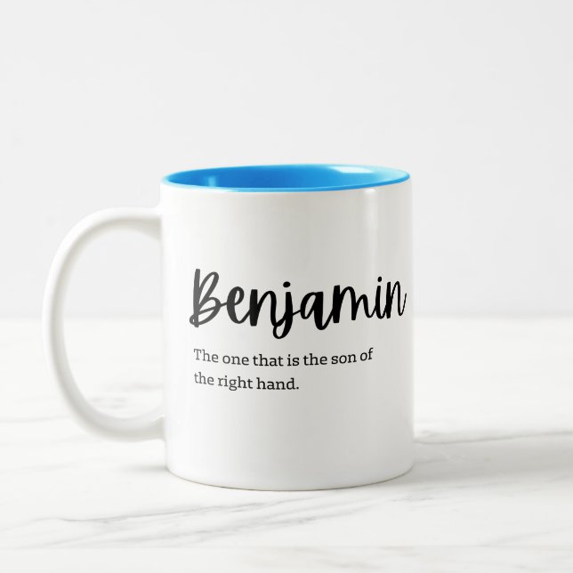 Caneca De Café Em Dois Tons Name meaning: Benjamin (Esquerda)