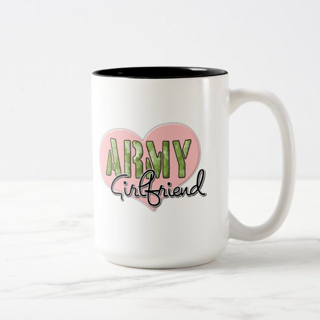 Caneca De Café Em Dois Tons Namorada do exército (Direita)