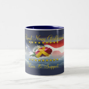 Caneca De Café Em Dois Tons Namorada orgulhoso do marinho