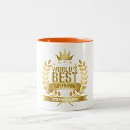 Caneca De Café Em Dois Tons Namorado Mais Divertido do Mundo em Ouro