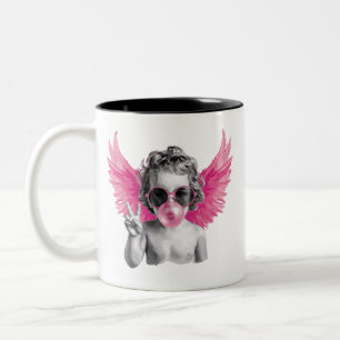 Caneca De Café Em Dois Tons Namorado Sopra Bolha Cupido Dia dos Namorados 