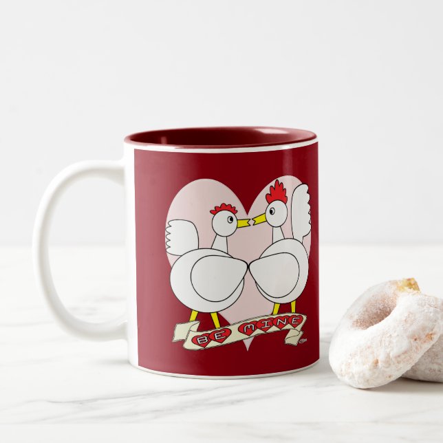 Caneca De Café Em Dois Tons Namorados a ser meu (Com Donut)