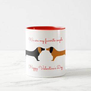 Caneca De Café Em Dois Tons Namorados Dachsund Mug