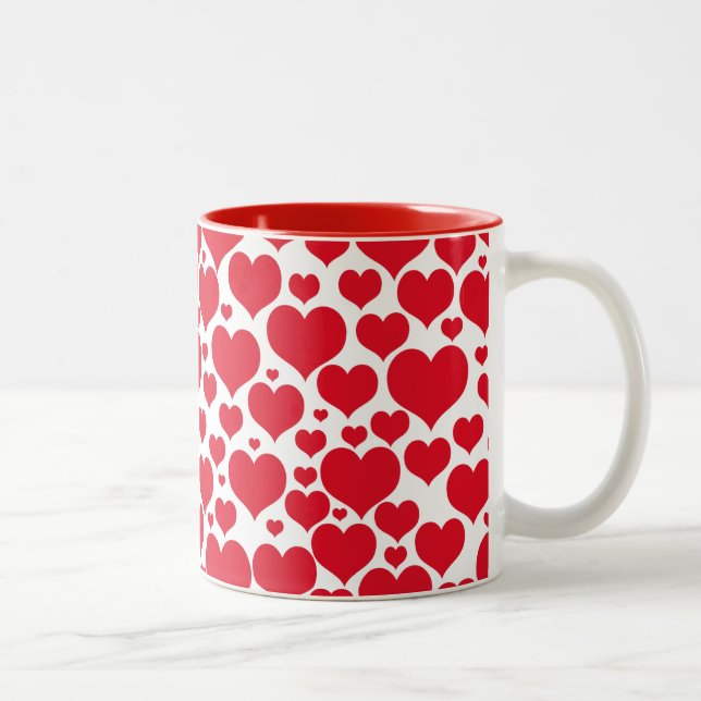 Caneca De Café Em Dois Tons Namorados Hearts Mug (Direita)