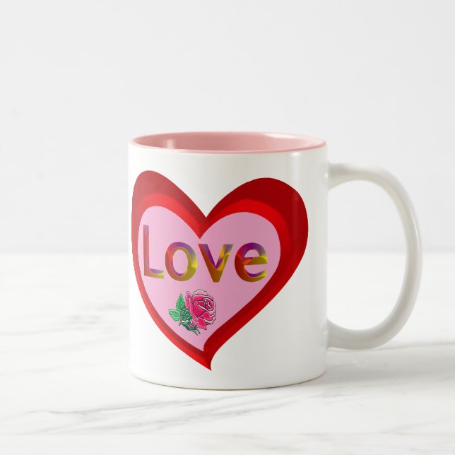 Caneca De Café Em Dois Tons Namorados Love Heart Mug (Direita)