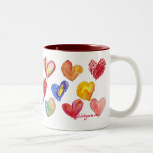 Caneca De Café Em Dois Tons Namorados Love Hearts Mug 2 of 4