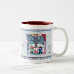 Caneca De Café Em Dois Tons Namorados para sempre