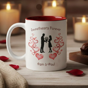 Caneca De Café Em Dois Tons Namorados Românticos Para Sempre Dia dos Namorados
