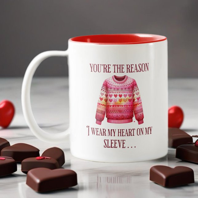 Caneca De Café Em Dois Tons Namorados suados (Enjoy this beautiful Knitting design! For yarn lovers and craft enthusiasts. )