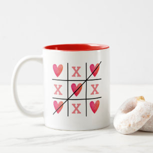Caneca De Café Em Dois Tons Namorados Tic Tac Toe