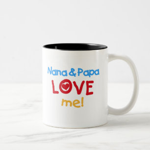 Caneca De Café Em Dois Tons Nana e a papá amam-me