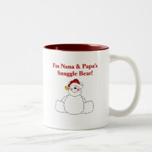 Caneca De Café Em Dois Tons Nana e Papa's Snuggle Bear T-shirts e presentes