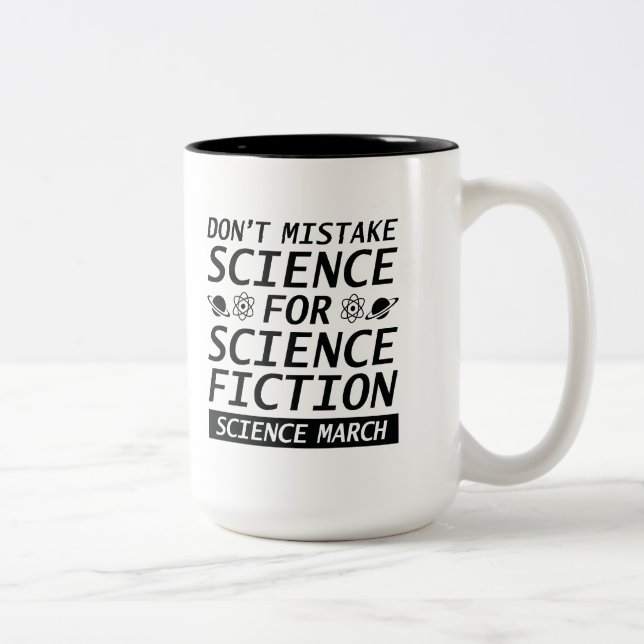 Caneca De Café Em Dois Tons Não confunda ciência (Direita)
