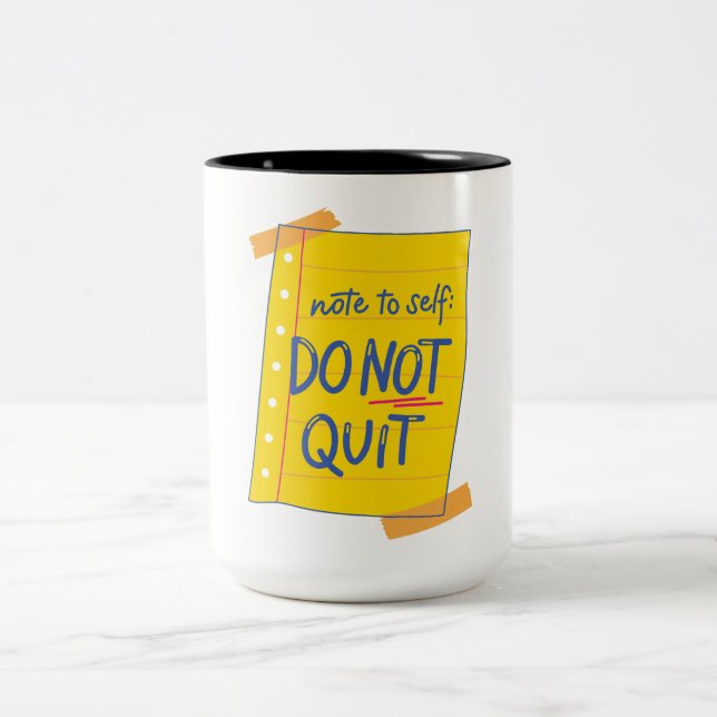 Caneca De Café Em Dois Tons não desista. (Centro)