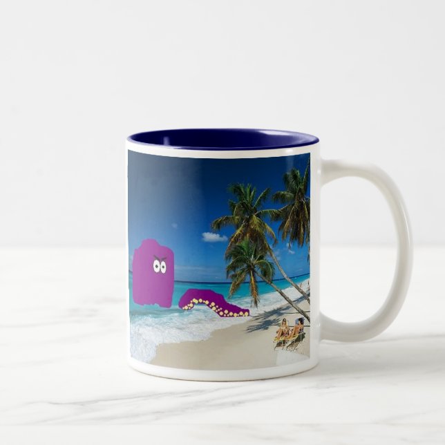 Caneca De Café Em Dois Tons "Não deve ter comido esse Calamari… " (Direita)