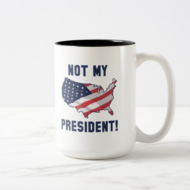 Caneca De Café Em Dois Tons Não é meu presidente (Direita)