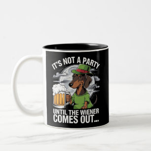 Caneca De Café Em Dois Tons Não é uma Festa até Dachshund Cerveja Irlandesa Wi