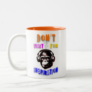 Caneca De Café Em Dois Tons Não espere por inspiração