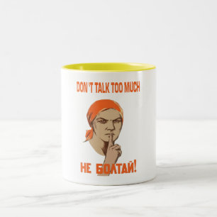 CANECA DE CAFÉ EM DOIS TONS NÃO FALE SSSR