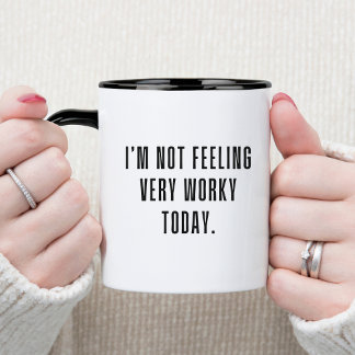 Caneca De Café Em Dois Tons Não Funciona Humor Minimalista, Divertido e Sarcás
