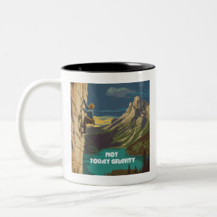 Caneca De Café Em Dois Tons Não Hoje Gravidade Escalada em Rocha