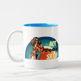 Caneca De Café Em Dois Tons Não hoje Satã