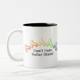 Caneca De Café Em Dois Tons Não Odeie o Skate do cilindro LGBTQ+ Rainbow Derby