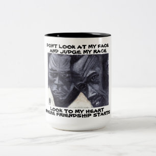 CANECA DE CAFÉ EM DOIS TONS NÃO OLHE PARA MEU ROSTO, E JULGUE MINHA CORRIDA