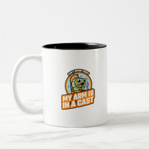 Caneca De Café Em Dois Tons Não Posso Trabalhar Hoje Meu Braço Está Engessado