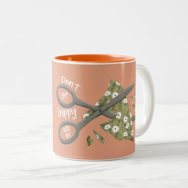 Caneca De Café Em Dois Tons Não se meta comigo com uma caneca de dois tons (Frente Esquerda)