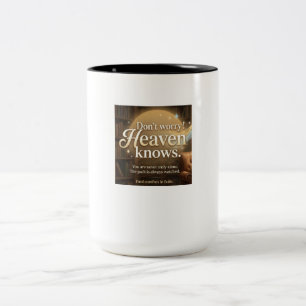 Caneca De Café Em Dois Tons Não se preocupe! O céu sabe.