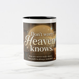Caneca De Café Em Dois Tons Não se preocupe! O Céu Sabe 