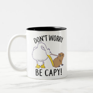 Caneca De Café Em Dois Tons Não se preocupe, seja Capy. Capybara Orange Unboth