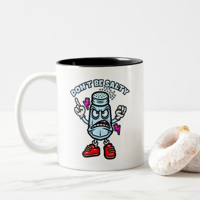 Caneca De Café Em Dois Tons Não seja salgado (Com Donut)