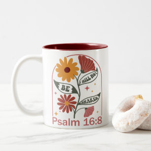 Caneca De Café Em Dois Tons Não serei agitada Bíblia Verse Wildflower