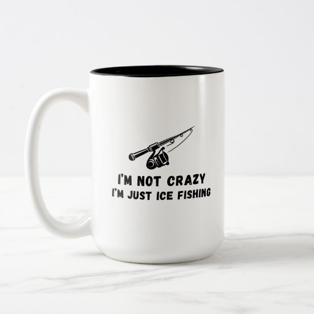 Caneca De Café Em Dois Tons Não sou louca, sou só pesca de gelo (Esquerda)