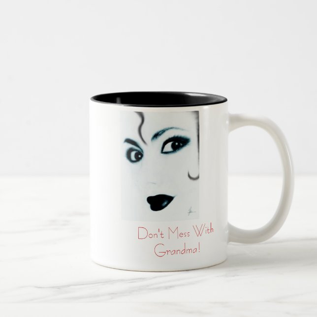 Caneca De Café Em Dois Tons Não suje com avó! (Direita)