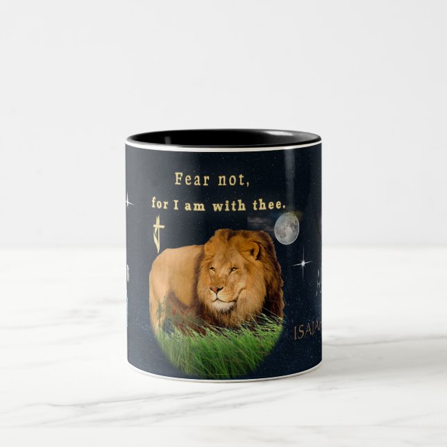 Caneca De Café Em Dois Tons Não Temas, pois Estou Contigo (Centro)