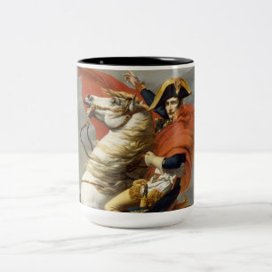 Caneca De Café Em Dois Tons Napoleão atravessando os Alpes por Jacques Louis D