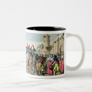 Caneca De Café Em Dois Tons Napoleon que sae para o golfe Juan, o 1º de març