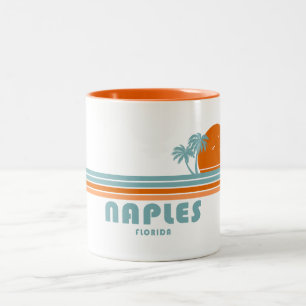 Caneca De Café Em Dois Tons Nápoles Flórida Sun Palm Trees